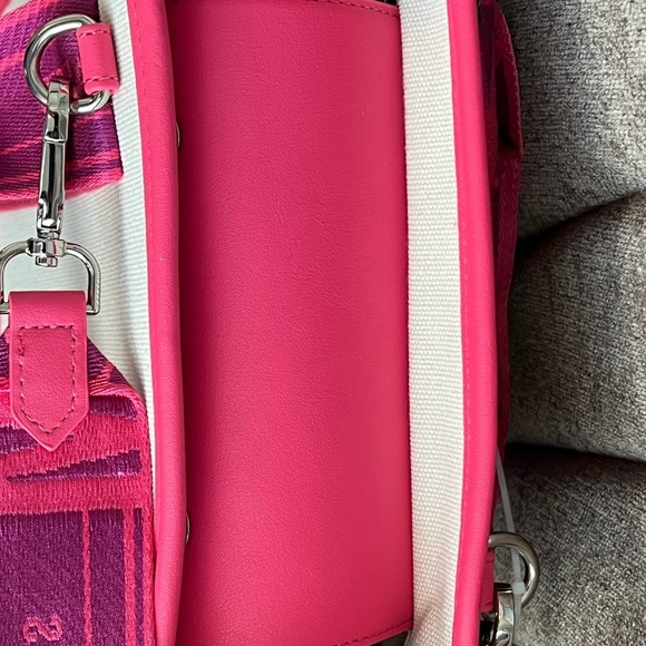 NWT Steve Madden bwebber satchel pink flash canvas crossbody tote bag - Picture 4 of 12